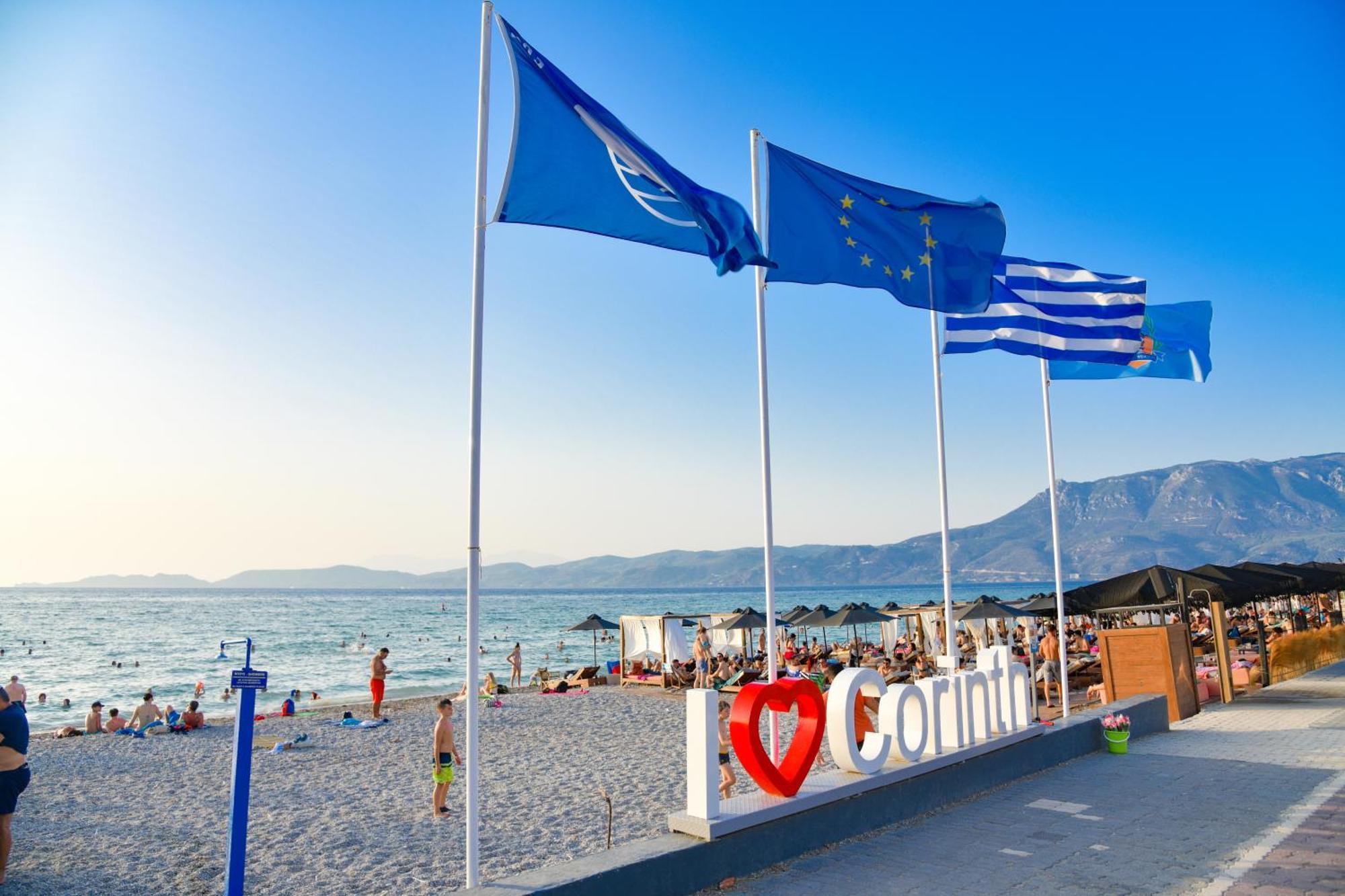 Corinth Beach Blue Villa מראה חיצוני תמונה